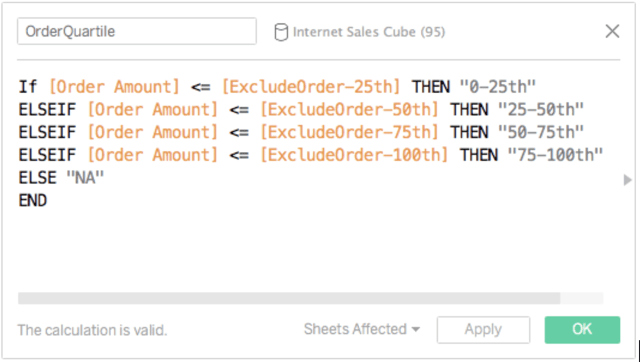 Figure 5.  Order Quartile Label Formula